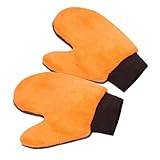 VALICLUD 2 Stück Autowaschhandschuhe aus Fleece mit Daumen Flexible Waschmitts für Präzise Schwer Zugänglicher Stellen Langlebige Autopflege Handschuhe für Gründliche Autowäsche