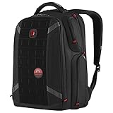 WENGER PlayerOne Gaming Laptop-Rucksack mit Tabletfach, Notebook bis 17.3 Zoll, Tablet bis 12 Zoll, 29 l, Damen Herren, Gaming Büro Business-Reisen Uni, Schwarz, 611650