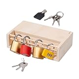 HEALSOPTHY Montessori Holzspielzeug Unlocking Toy für Kleinkinder Pädagogisches Lernspielzeug Feinmotorik Hand Koordination und Praktischem Geschick Interaktives für Vorschulkinder