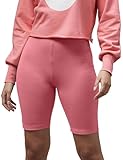 Enorsia Damen-Fahrradhose aus Jersey mit hoher Taille – dehnbare Biker-Shorts für Workout, Yoga, Laufen, Fitnessstudio, Schichten unter Kleidern oder für den Alltag, rose, 44