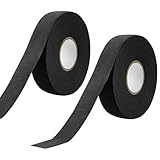 SCROLIEY Schläger Tape, 2 Rollen Eishockey Tape 25m*25mm, Selbstklebendes Griffband für Badmintongriff Golfschläger (Schwarz)