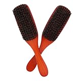 BESTYASH 2 Stück Wildschweinborstenbürste Rundbürste Haarbürste Herren Kleine Tasche Reise Entwirrer Haarbürste Haarbürsten Herrenbürste Bartkamm Herren Haarbürste
