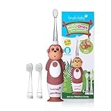 Brush-Baby WildOnes Kinder Elektrische Wiederaufladbare Zahnbürste, 1 Griff, Bürstenkopf, USB-Ladekabel, für 0-10 Jahre (Affe)