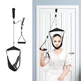 Upgraded Neck Stretcher zervikalen Nacken Traktion Gerät, doppelte Ratsche Hals Spannung Relief Portable über die Tür Gerät, für physikalische Therapie, Nackenschmerzen zu lindern, Wirbel Disk Herniat