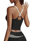 OYIWINMI Damen Sport Tank Top mit integriertem BH Yoga Tanktop Ärmelloses Leichte Fitness Shirt Sport Oberteile für Sommer Gym Workout