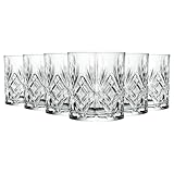 RCR 6X 240ml Melodia Whiskygläser - Glas Schneiden Whiskey Rum Wodka Gin Scotch Altmodisch Cocktail Trinken Becher Geschenkset Crystal