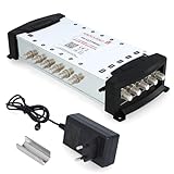 [ Test SEHR GUT *] ZEHNDER 5/12 Multischalter für Quattro & Quad LNB, Multiswitch für 1 Satelliten & 12 Teilnehmer (TV, Sat Receiver), 4K Digital Matrix Sat Verteiler, Schüssel Spiegel Antenne