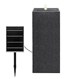 Dehner Gartenbrunnen Glonn, Solarbrunnen frostbeständig, Brunnen für Außen, mit LED Beleuchtung, ca. 90 x 35 x 35 cm, Polyethylen, schwarz