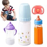 Babypuppenflasche - Täuschen Sie Das Spiel Für Pflegeflaschen Set | Beinhaltet Das Verschwinden Von Milch- Und Saftflaschen, Schnuller Big Ohrs Realistic Feeding Toy Für Undd Mädchen