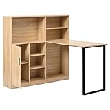 Hommdiy Computertisch,Regal-Schreibtisch,Schrankschreibtisch Arbeitstisch, Schrankschreibtisch, Natur 120cm