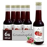 Madame Cheri Granatapfelsaft 6 x 250 ml – 100 % Direktsaft aus frischen Granatäpfeln – Fruchtsaft ohne künstliche Aromen & Zusätze – Granatapfelsaft mit intensiv fruchtigem Geschmack