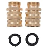 LALAFINA 2 Stück Teiliges Messing Schlauchverbinder Garten Schlauch Kupplung Doppelt Drehbar Rostfrei Langlebig für Bewässerung und Wasserschlauch Anschluss
