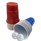 Bierchamp© Bierpong Becher- Bierpongbecher - 22 Stk. - Beerpongbecher - 4 Bälle - Bierpong Set - Bierpongbecher Set - Beerpong cups - Bierpong Becher 473ml - Becher aus Plastik