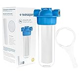 Wessper Vorfilter Hauswasserwerk, Wasservorfilter, 1- Stufiges Wasserfiltersystem mit Montageschlüssel und Wandhalterung, Schaumstoff – Filter – Gewindeddurchmesser 1' Zoll, 2000 L