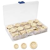 APOMOONS 150 Stück Holzknöpfe Handmade, Runde Holzknöpfe Natur Kinderknöpfe Knöpfe Holz 15mm 20mm 25mm Handgefertigte Knöpfe für DIY Handwerk, Nähen, Stricken, Basteln, Dekorationen