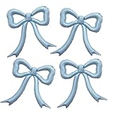 Folienballon-Set mit blauer Schleife, Mylar-Luftballons für koketten Geburtstag, Babyparty, letzter Toast an der Küste, Junggesellinnenabschied, Schleifen-Thema, Strand, Brautparty, Party-Dekoration