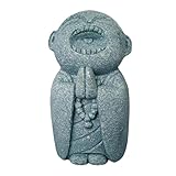 Monk Statue, Buddha-Skulptur, Zen-Dekoration, entzückende spirituelle Ornament mit Stein-Finish, 1,57 x 1,38 x 2,36 Zoll, Meditations-Akzent für Zuhause, Terrasse, Bad, Fischtank, Display