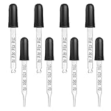 8 Stk Glaspipette mit Gummikopf Glaspipette,Gebogene und Gerade Spitze Kalibrierte Pipette 1ml,Pipette Glas mit Messungen,für Haustier Medizin,Ätherisches Öl,Malerei Kunst,Labor Experiment
