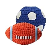 VILLFUL 2St quietschender Hundeball Fußball Kauspielzeug Rugby-Fußball Quietschspielzeug für Hunde Dog chew Toy Spielzeuge Kauspielzeug für Hunde Kauspielzeug für Haustiere Bissfest Tennis