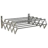 MSV Scherenwäschetrockner ausziehbar 7.2m aus Stahl, Silber, 80x66x18.5 cm