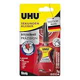 UHU Sekundenkleber blitzschnell Präzision, Sekundenkleber in einem Dosierspender mit 'Easy Grip System' für besonders präzise Awendungen, 3 g