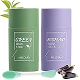 Green Stick 2PCS Green Mask Stick Green Stick Mitesser Erfahrungen Greenstick Mask Stick Green-Stick Grüntee Maske Mitesser Aubergine Stick Maske Blackhead Remover Purifying Clay mit Masken-Stick