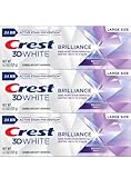 Crest Toothpaste 3D White Brilliance Vibrant Peppermint, 4.1oz (Pack of 3)
