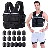 Sportneer Verstellbare Gewichtsweste: 0,9–8 kg/0,9–19 kg Körpergewichtswesten 16 in 1 Schnellverstellbare Laufweste für Männer und Frauen im Fitnessstudio, Heimtraining, Fitness, Krafttraining
