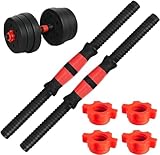 Tianher 35cm Universal Hanteln Hantel Stangen, 2 Stück Kurzhantelstange Hantelstangen 35cm und 4 Stück Sternverschlüsse Gerändelt Fitnessstudio Hanteln Krafttraining Trainieren Hantel Zubehr (set 1)