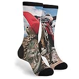 ODHHGDF Crew-Socken für Herren und Damen, Dirtbike, Motocross, Motorrad, Stiefel, dick, gepolstert, superweich, athletisch, Crew-Socken für Outdoor, Wandern, Klettern, Siehe Abbildung, Einheitsgröße