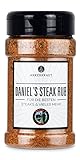 Ankerkraut Daniels Steak Rub, BBQ Gewürz zum Grillen, für Ribeye, Rumpsteak und Rind, Fleisch würzen, Geschenk-Idee für Daniel, 270 g im Streuer