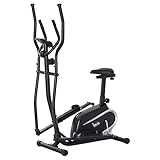 HOMCOM Crosstrainer Ellipsentrainer mit 8 Magnetwiderstandsstufen Heimtrainer mit LCD Monitor Stahl Kunststoff ABS Schwarz 103 x 62 x 151 cm