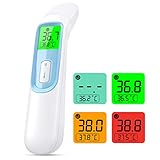 KKmier Fieberthermometer Ohr Fieberthermometer Baby Ohr und Stirn Kontaktlos Medizinisches Infrarotes Stirn- und Ohrthermometer 1s Rasant lesen 4 in 1 Digital Thermometer mit Fieberalarm