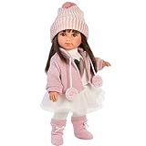 Llorens 1053528 Puppe Sara mit brünetten Haaren und braunen Augen, Fashion Doll mit weichem Körper, inkl. trendigem Outfit, 35cm