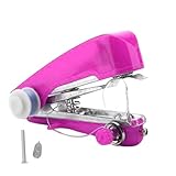 Saxojonon Tragbare Nähmaschine, für ein tragbares Mini-Nähwerkzeug, Handnähen für Handwerk, Reisen zu Hause, schnelle Lösung (Rosa)