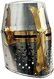RIYLOX 35,6 cm großer Kreuzritterhelm aus Messing