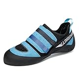 omcam Kletterschuhe Für Damen, rutschfeste Indoor-Trainingsschuhe Leicht Atmungsaktiv Radfahren Anfänger Boulderschuhe,Blau,37 EU