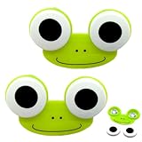 2-teiliger Kontaktlinsenbehälter, 3 x 2 x 1, Cartoon-Frosch-Form, Kontaktlinsen-Reiseetui mit entzückenden großen Augen, praktischer niedlicher Halter für Zuhause und auf Reisen