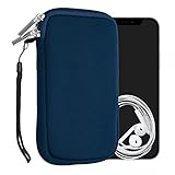 kwmobile Handytasche für Smartphones L - 6,5' - Neopren Handy Hülle Marineblau - Handy Tasche 16,5 x 8,9 cm Innenmaße