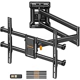 Perlegear Langarm TV Wandhalterung, Full Motion Wandhalterung Fernseher für 32-65″ TVs, 60 kg Tragkraft, Eck-TV Halterung mit ±90° Schwenkbarkeit und 700mm Auszug, Max VESA 400x400mm, PGMF24B