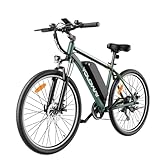 YOLOWAY M10 E Bike 27,5' E-Mountainbike Damen 36V 12,5Ah Akku 250W Motor und 7 Gang Elektrofahrrad Ausdauer 35-90km Elektrofahrrad (Standard, Grün)