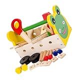 ORFOFE Holzspielzeug Werkzeugkasten aus Massivem Holz Multifunktional Pädagogisch Wertvoll Fördert Soziale Fähigkeiten Motorische Entwicklung Geeignet für Jungen und Mädchen