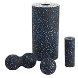 Schaumfaszie Roller -Set Fitness Yoga Massage Kugeln Hohlschaummuskel Massager Kit 4pcs Blau, Fitness Foam Roller