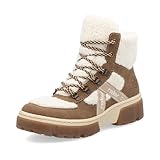 Rieker Damen Schnürstiefeletten X8611, Frauen Stiefeletten, lose Einlage,uebergangsstiefel,schnürboots,Winterschuhe,beige Kombi (60),39 EU / 6 UK