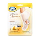 Scholl EXPERTCARE intensiv pflegende Fußmaske mit 3 wertvollen Ölen – Feuchtigkeitsspendende Pflege – 1 Paar Einwegsocken