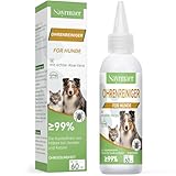 Nayrmaer Ohrenreiniger Hund, 60 ml Hundeohr Reinigungslösung Gegen Ohrmilben Sanfte Pflege Bei Juckreiz Im Ohr, Ohrentropfen Milben, Ohr Reinigen fü Hunde, Katzen und Alle Anderen Tiere Dog (QJY001DE)