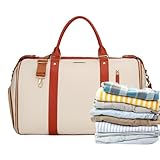 Travel Luggage Bag - Duffle Bag | Foldable Waterproof Large Capacity Duffle with multiple pockets for Beach and camping, sports, pool and beach, swimwear and towels, weiß, riferimento alla