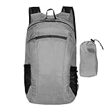 Camping-Rucksack 20 l – wasserdichter Reiserucksack, leichte Wandertasche, vielseitiger Outdoor-Rucksack | Praktischer Rucksack für Schule, Arbeit, Wandern und Reisen, Hellgrau, Se référer au