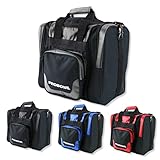 EMAX | Pro Bowl Bowlingtasche - Deluxe Single Tote | Bowling-Ball-Tasche mit Schuhfach | EIN-Ball-Tasche | Bowling Bag | Schwarz/Silber