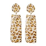 YXWYXWA Schmuck für Frauen Frauen Silberohrringe, Trendige unregelmäßige Frauen Leoparden Acryl Frauen Fallen Ohrringe Essigsäure Schildpause aus Exquaited Lady Party Schmuck Brincos Geschenke für
